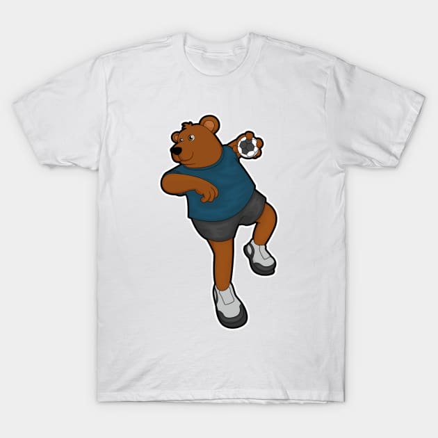 Bear at Handball player with Handball T-Shirt by Markus Schnabel